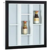 FURNARO Hängevitrine Sammlervitrine, Setzkasten 66,5 x 13,7 x 66,5 cm schwarz