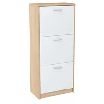 matkam Schuhschrank 50 x 116 x 28 cm weiß / Sonoma Eiche