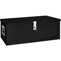 deluke DELUKE® Aluminiumbox mit Deckel - Abschließbar Alubox Deichselbox Alu Anhängerbox Werkzeugkiste Metall Transportbox Metallkiste, 80x39x30cm Schwarz
