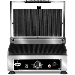 GMG - Kontaktgrill - ▲ & ▼ Gerillt - mit Grillplatten aus Gusseisen, Fettauffangschale und Temperaturregelung 50° - 300° C