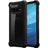 cadorabo Hülle kompatibel mit Samsung Galaxy S10 Plus Schutzhülle TPU Silikon Case Outdoor Hybrid Design Anti Rutsch Slim Kratzfest Gummi mit Rundumschutz Case Hülle für Galaxy S10 Plus in Schwarz