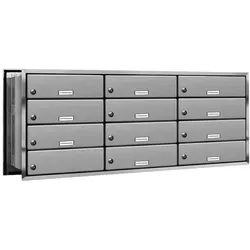 AL Briefkastensysteme 11 Fach Premium Edelstahl Durchwurf Briefkasten Anlage für Post A4, robust, wetterfest, Artikelnummer: 132V11DV3