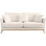 miliboo - Skandinavisches 3-sitzer-sofa Mit Abnehmbarem Bezug In Weiß Mit Bouclé-wolleffekt Oslo