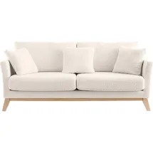 miliboo - Skandinavisches 3-sitzer-sofa Mit Abnehmbarem Bezug In Weiß Mit Bouclé-wolleffekt Oslo