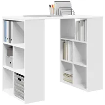 vidaXL Eckschreibtisch Weiß MDF