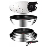 TEFAL INGENIO EMOTION PFANNENSET 6-TEILIG, PFANNEN, WOKPFANNE, BRATDECKEL, GRIFF