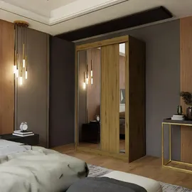 masseno Schwebetürenschrank Grazia 120 x 216 x 61 cm Braun