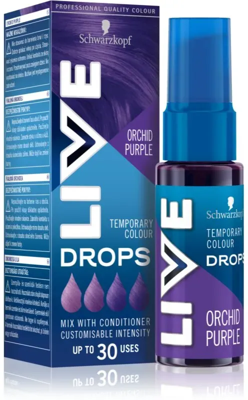 Schwarzkopf LIVE Drops abwaschbare farbige Schatten Farbton Orchid Purple 30 ml