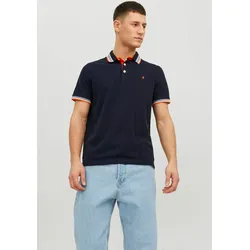 Poloshirt »JJEPAULOS POLO SS NOOS«, mit Logo Stickerei, Gr. XS, Black Navy, , 71738638-XS