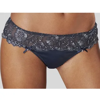 String LASCANA "Wanda Dessous", Damen, Gr. 44/46, blau (marine), Microtouch, Spitze, Obermaterial: 80% Polyamid, 12% Polyester, 8% Elasthan, Unterhosen, mit Stickerei Spitze in blumiger Optik