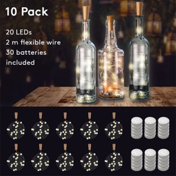 Deko / Lichterketten 10 x 20er LED-Flaschen-Lichterkette