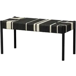 Bank mit Kordel Geflecht in Schwarz und Weiß Skandi Design