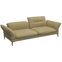 FLEXLUX 3-Sitzer Salino, Funktionssofa, Relaxsofa, Sofa mit Arm- und Kopfteil-Verstellungen, Kaltschaum & Stahl-Wellen gelb