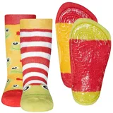 Ewers 2er Pack Frosch Stoppersocken SoftStep, Antirutschsohle für Mädchen, MADE IN EUROPE, Kindersocken, Anti-Rutsch, ABS - 29-30