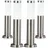 ETC Shop Sockelleuchte Edelstahl 4er Set spritzwassergeschützt E27 grau