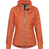 LPO Softshelljacke »SHELBY PEAK IV Women«, leichte Softshelljacke mit All-Over-Print und abnehmbarer Kapuze Gr. 54 (XXL), orange , 73498027-54