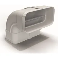 Airtec Flachkanal 175x80 mm, Rohrbogen 90° senkrecht, Muffe beidseitig