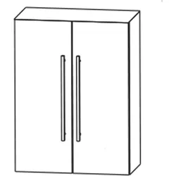 Puris c!mano Highboard 60 cm mit 2 Türen, Griff 329, Badmöbel,