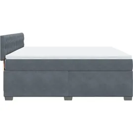 vidaXL Boxspringbett 180 x 200 cm Dunkelgrau