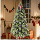 Ferghana Künstlicher Weihnachtsbaum 150/180/210/250CM mit Weiß Schnee 450/850/1115/1500PVC/PE Baum-Spitzen, Kleiner Tannenbaum,Edeltanne, 230/280/330/550 LED Beleuchtung Aufbewahrungstasche,Dekorationen grün 250 cm