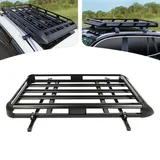 MEELRYD Aluminium Dachgepäckträger Korb, Universal Auto Dachständer Gepäckträger 140x 100 cm Dachträger Dach Gepäckkorb bis 150kg belastbar