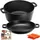 Overmont Dutch Oven 4,6 l Gusseisen schwarz