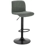 Barhocker Rafael 2er-Set, Stoff gepolstert, modern höhenverstellbar, Dunkelgrün Schwarz