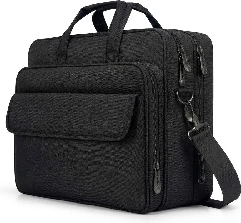 17-Zoll Laptop-Briefcase für Herren, große Arbeitstasche für Büro und Geschäft, wasserdicht, für Arbeit und Reisen, Schwarz