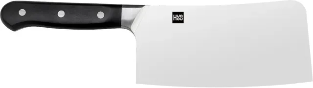 Huohou Hackmesser aus deutschem 1.4116 Edelstahl (HRC 53–58) – Schweres Klingenmaterial aus Chrom-Molybdän-Vanadium, Griff aus ABS mit 430er-Nieten, nahtloses Schweißdesign, langlebig und ausgewogen für das Schneiden von Fleisch und Knochen