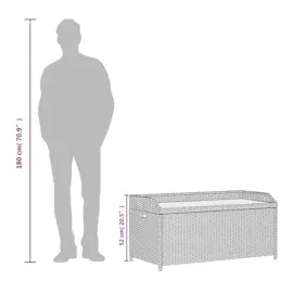 vidaXL Bank mit Stauraum Grau 100x50x52 cm Poly Rattan Akazienholz