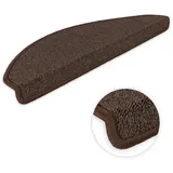 Kettelservice-Metzker Stufenmatten Ariston im Sonderformat 64/20cm Halbrund Kaffeebraun 15 Stück Treppenschutz Treppenteppich