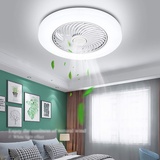 Deckenventilator mit Beleuchtung,LED Dimmbar Deckenleuchte mit Ventilator und Fernbedienung Ultra-Leise Deckenlampe,52W Weiß Runde Leise Deckenventilator mit Lampe für Schlafzimmer Wohnzimmer,52cm