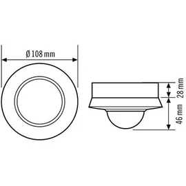 ESYLUX Decken-Präsenzmelder ws EB, 360 Grad, 24m PD-C360i/24DUOplusSM