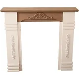 Casa Padrino Landhausstil Kaminumrandung Antik Weiß / Braun 110 x 22 x H. 98 cm - Shabby Chic Möbel - Weiß/Braun