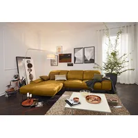 Musterring Wohnlandschaft MUSTERRING "MR 2490 Ecksofa mit erstklassigem Sitzkomfort, Long-Life-Leder", gelb (kurkuma, b), B:342cm T:207cm, Sofas, Wohnlandschaft, Bronze-Fuß, Sitzhöhe 48cm, wahlweise mit Funktionen, Maße 342 x 207 cm