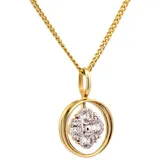 HOPLO Kreuzanhänger Gold Anhänger Zirkonia mit Goldkette massiv 333-8 Karat Gold 36 cm, Made in Germany 36 cm Kindergröße