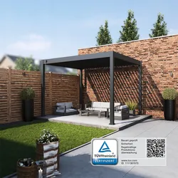 Weide Pergola Classic Pavillon Terrassenüberdachung Aluminium 3 x 3,6 m anthrazit