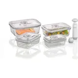 CASO Design Vakuumbehälter eckig transparent 1 l 4-teiliges Set