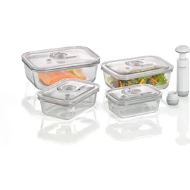 CASO Design Vakuumbehälter eckig transparent 1 l 4-teiliges Set