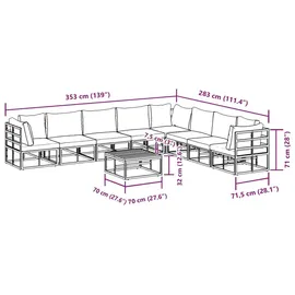 vidaXL Garten-Sofa-Set 9-tlg. schwarz
