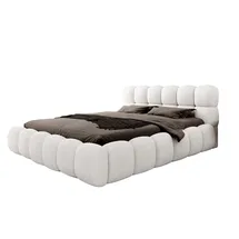 Fun Möbel Polsterbett Bett AURELIA 180x200cm in Stoff Ascot Weiß / Speed - Weiß