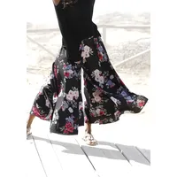 LASCANA Hosenrock, mit Blumenprint, Culotte, extraweites Bein LASCANA schwarz-bedruckt