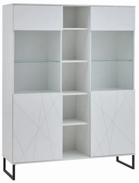 Preisvergleich Produktbild trendteam Standvitrine Vitrine MODERN weiß