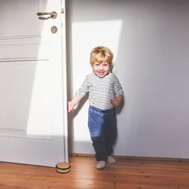 Relaxdays Türstopper Holzoptik Hellbraun,Schwarz