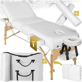 Tectake tectake® 3 Zonen Massageliege-Set, Breite 70 cm, Polsterung 7,5 cm, mit Holzgestell, 218 x 102 x 90 cm