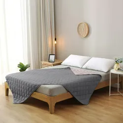 wometo Microfaser Sommer Steppbett 135x200 grau & hellgrau / OEKO-TEX / kochfest 95° / Leichtsteppbett heiße Tage / ohne Bezug verwendbar