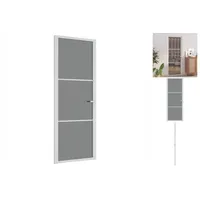 vidaXL Innentür 76x201,5 cm Weiß ESG-Glas und Aluminium