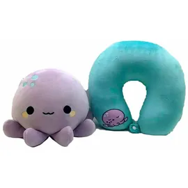 Puckator Oktopus 2-in-1 Plüsch-Reisekissen  Standard  Violett