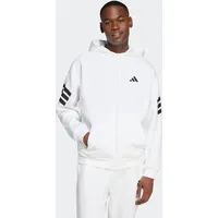 Adidas Kapuzensweatshirt ADIDAS SPORTSWEAR "M FI 3S FZ", Herren, Gr. XL, schwarz-weiß (weiß, schwarz), Obermaterial: 67% Polyester, 33% Baumwolle, sportlich, Sweatshirts