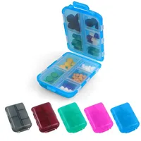 ACWOO Tablettenbox 7 Tage, Pillendose 10 Fächer Morgens Abends, Medikamentenbox mit 7 Tage BPA Frei mit Einfachem Offenem Design für Medikamente, Vitamine, Fischöl usw (Blau)